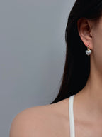 TT original-earring-Women's Gold Heart-Shaped Earrings | Matte Heart-Shaped Pendant Earrings | Simple and Romantic Jewelry Gifts