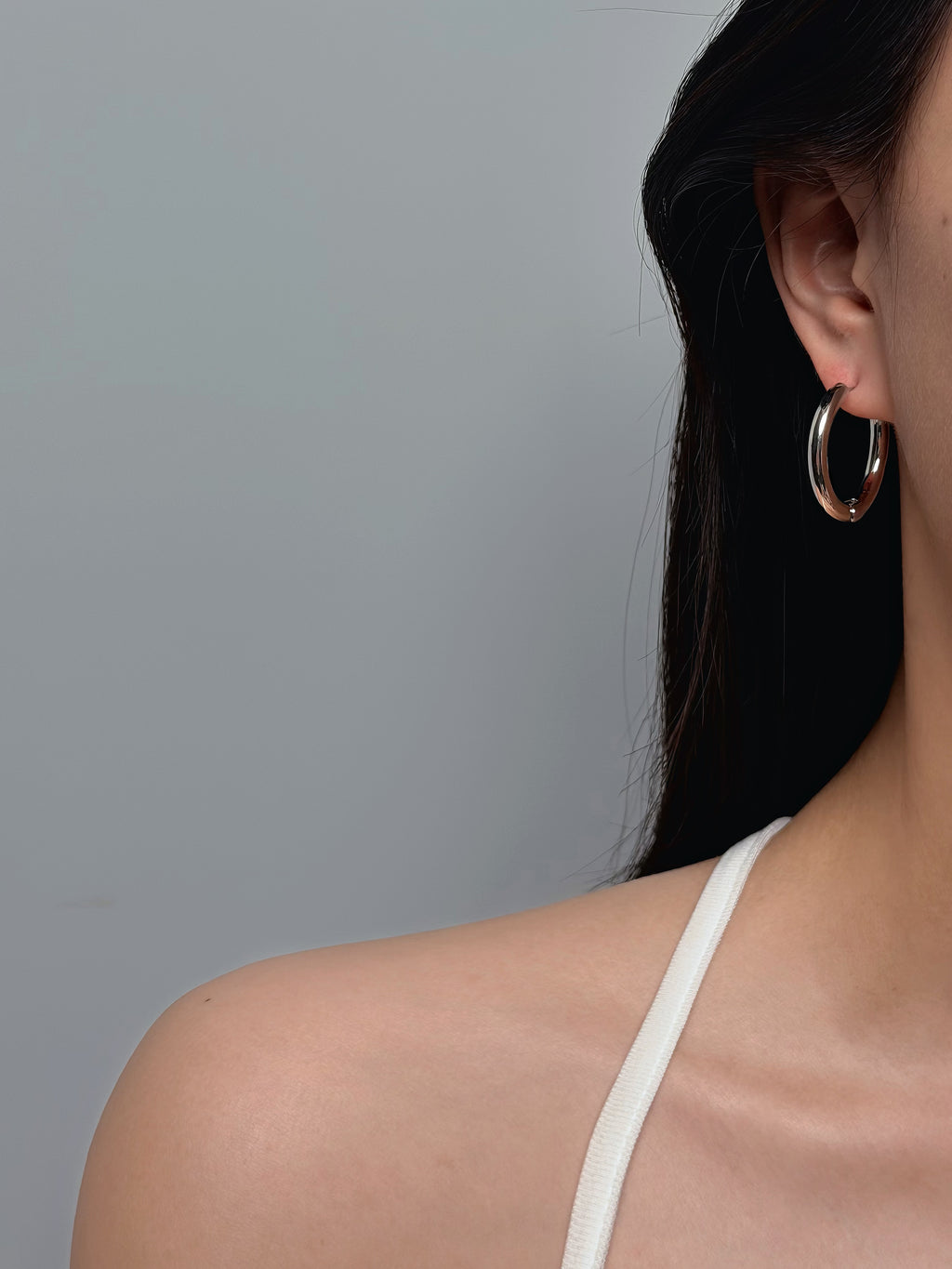 TT original-earring-Classic silver hoop earrings | Simple everyday jewelry | A must-have for women's commutes | Versatile