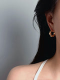 TT original-earring-Women's Simple Vintage Gold Earrings | Irregular Round Earrings | Elegant Everyday Jewelry