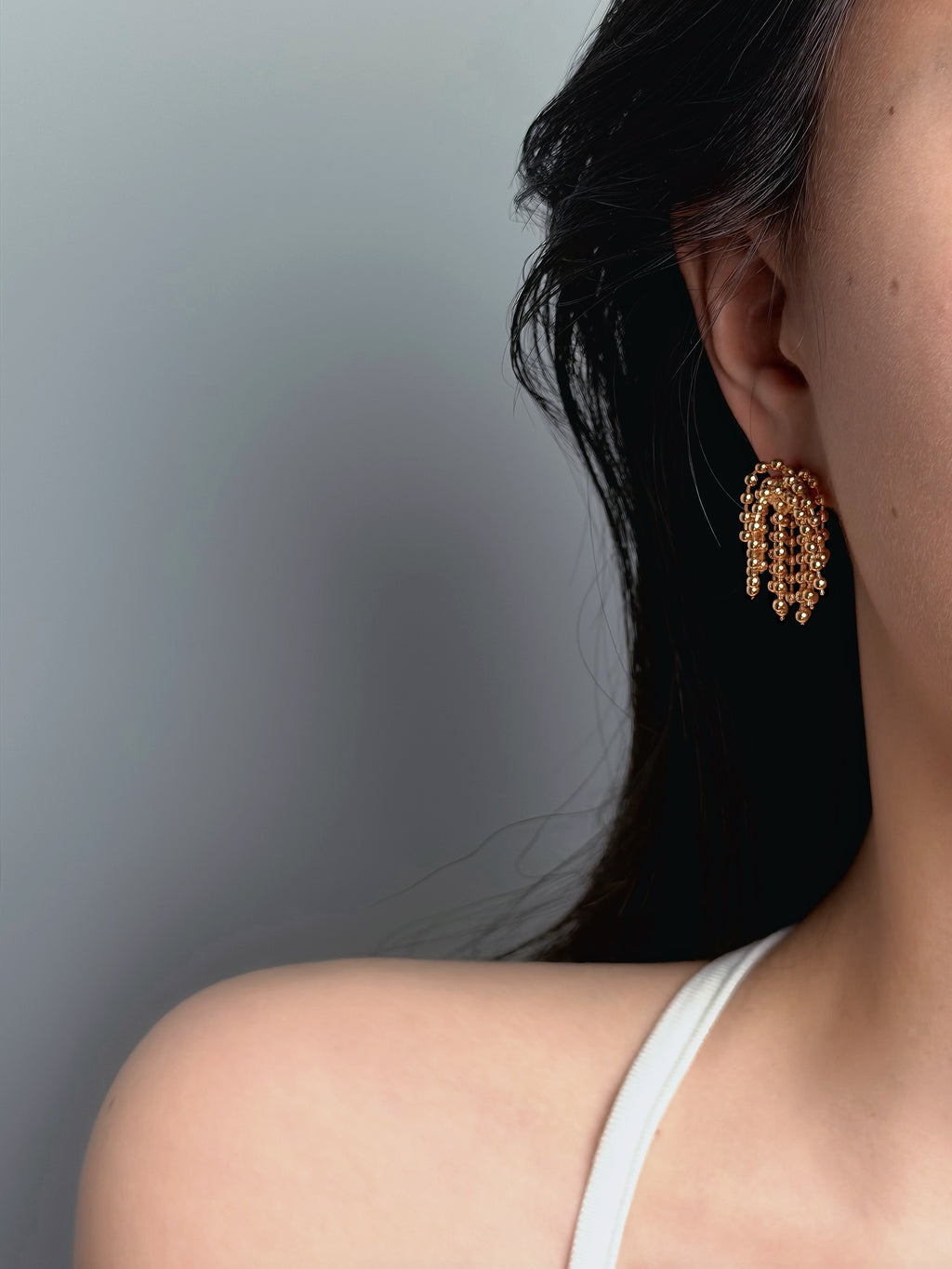 TT original-earring-Gold Firework Earrings | Luxurious Beaded Tassel Earrings | Exquisite Evening Earrings