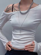 TT original-necklace-Silver-grey mother-of-pearl necklace | Timeless women's pearl jewelry, suitable for both work and evening occasions.