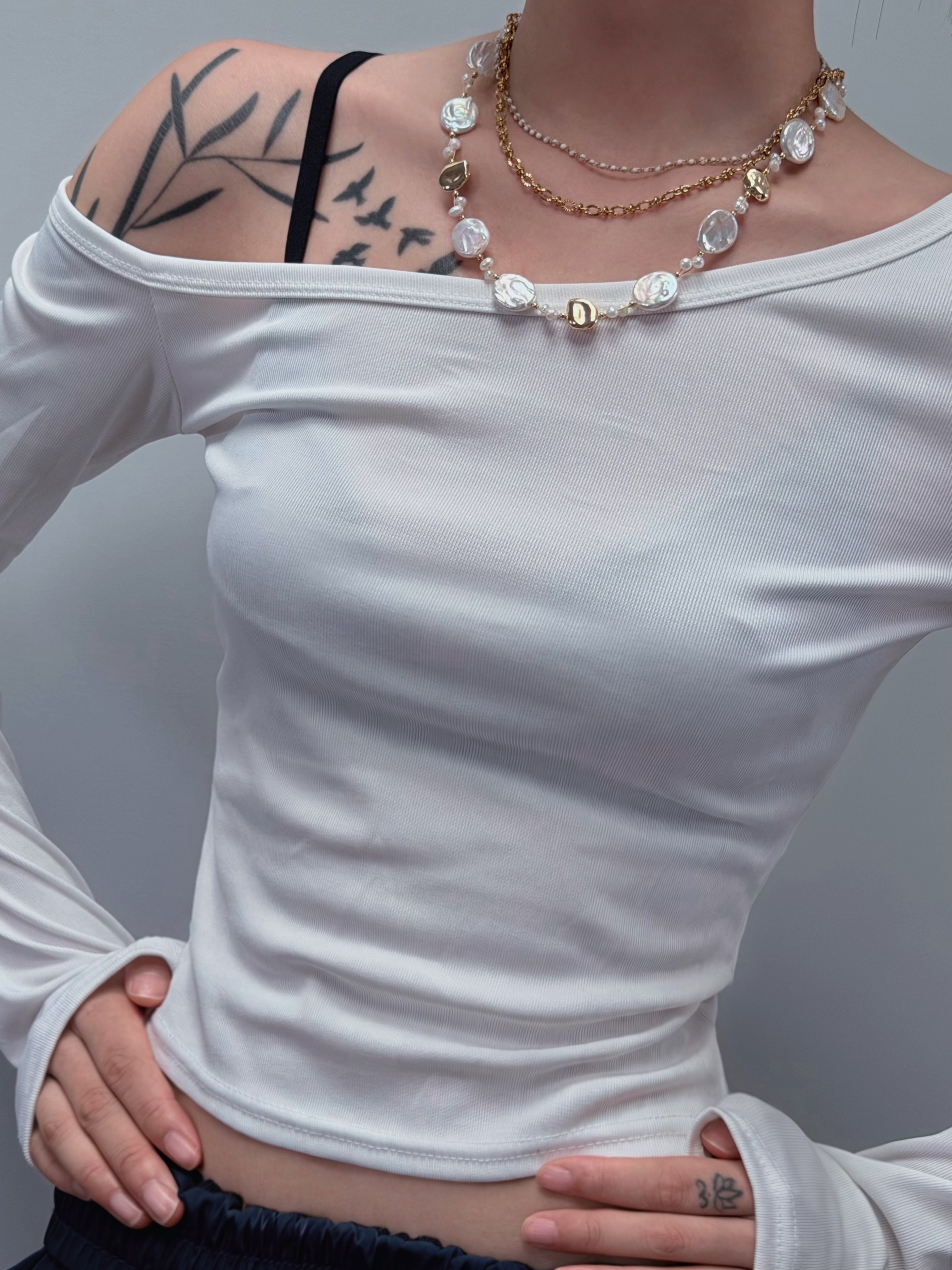 TT original-necklace-Baroque-style gold coin and pearl necklace | A delicate and elegant choker, a perfect gift for her | Featuring an OT clasp