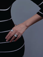 TT original-ring-Dark silver chunky ring | Unisex ring | Wide and unique band | Cross ring | Street style cool ring