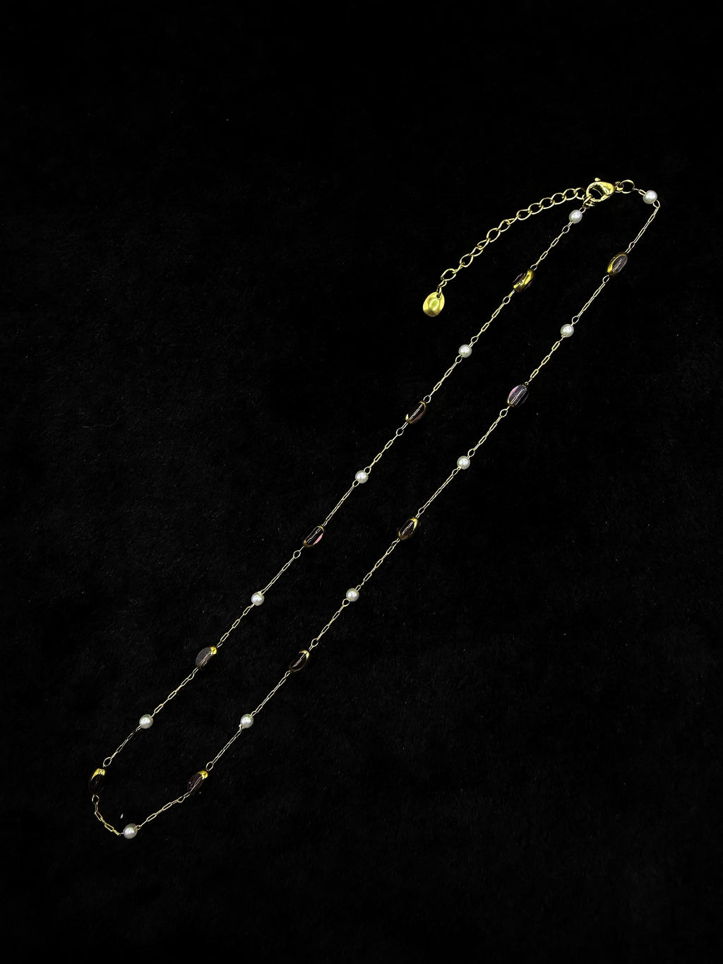 TT original-necklace-Simple and elegant layered necklaces for women | Everyday wear | High-end pearl necklace | Brown crystal necklace