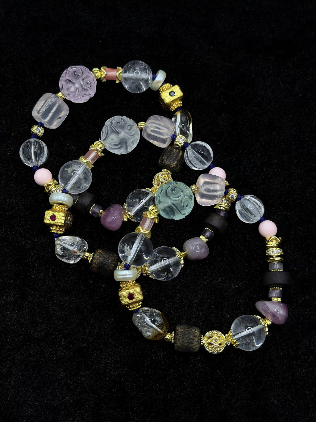 TT original-bracelet-Natural Crystal Multi-Gemstone Bracelet | Vintage Mixed-Style Crystal Bracelet | Luxury Handmade Crystal Bracelet | Multi-Element Mix and Match | High-End Handmade Beaded Bracelet