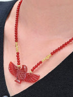 TT original-necklace-Red Energy Peace Necklace | Bohemian Style | Protective and Lucky Necklace | Natural Agate Hand-carved | Handmade Style