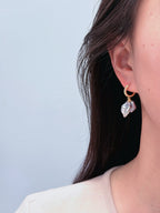 TT original-earring-Exquisite black Baroque pearl earrings | Stylish and sparkling gold earrings | Cool high-street style