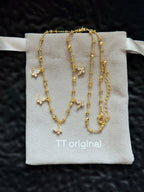 TT original-necklace-Sweet butterfly necklace | Delicate gold bead necklace | Gold-plated thin chain stackable