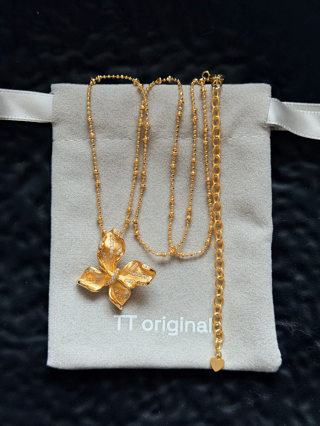 TT original-necklace-Gold 3D Flower Necklace | Delicate Petal Bead Chain - Luxurious Gift | Elegant Necklace for Women in the Workplace | Valentine's Day Gift - Popular Style