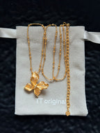 TT original-necklace-Gold 3D Flower Necklace | Delicate Petal Bead Chain - Luxurious Gift | Elegant Necklace for Women in the Workplace | Valentine's Day Gift - Popular Style