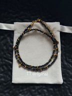 TT original-necklace-Black beaded necklace and bracelet set | Stacked necklace set | French handmade vintage jewelry | Bohemian style black beaded set