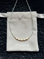 TT Original Necklace - Blue Crystal Seed Bead Pearl Necklace | Cute and Simple Beaded Necklace | Beach Vacation Style | Exquisite Layering | Crystal Necklace