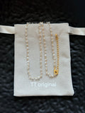 TT original-necklace-Exquisite minimalist clavicle necklace | Versatile thin chain bead necklace | Transparent, luxurious crystal necklace