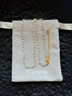 TT original-necklace-Exquisite minimalist clavicle necklace | Versatile thin chain bead necklace | Transparent, luxurious crystal necklace