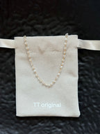 TT original-necklace-Exquisite minimalist clavicle necklace | Versatile thin chain bead necklace | Transparent, luxurious crystal necklace
