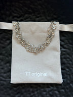 TT original-necklace-Silver Crystal Necklace | Sparkling Crystal Bubble Design | Luxurious Party and Evening Accessories Necklace