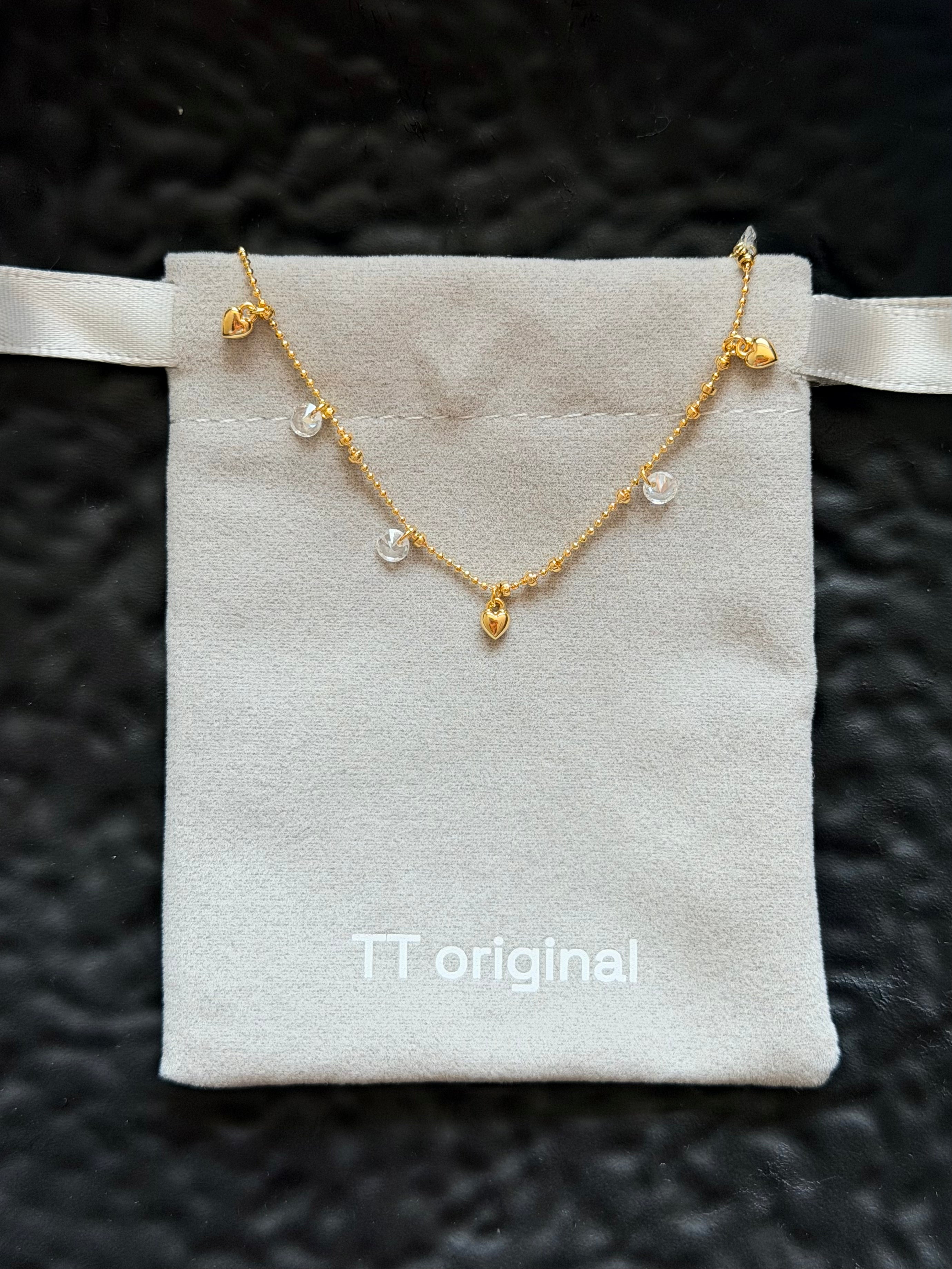 TT original-nekelace-Niche Design Gold Round Diamond Necklace | Delicate Gold Bead Chain | Full Circle Small Pendant Necklace | Gift Recommendation | Exquisite and Luxurious Clavicle Chain
