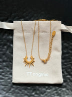 TT original-necklace-Sunburst-shaped choker | European and American style necklace | Versatile work necklace | Minimalist layered necklace