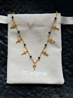 TT original-necklace-Gothic French Fashion Women's Jewelry | Simple Gold Cross Pendant Necklace | Unique Religious Fashion Necklace | Trendy Black Gold Necklace