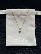 TT original-necklace-Summer Chic Outfit Ideas | Exquisite Blue Heart Pendant Necklace for Women | Simple and Elegant Stacked Gold Chain Jewelry | Cute Everyday Jewelry