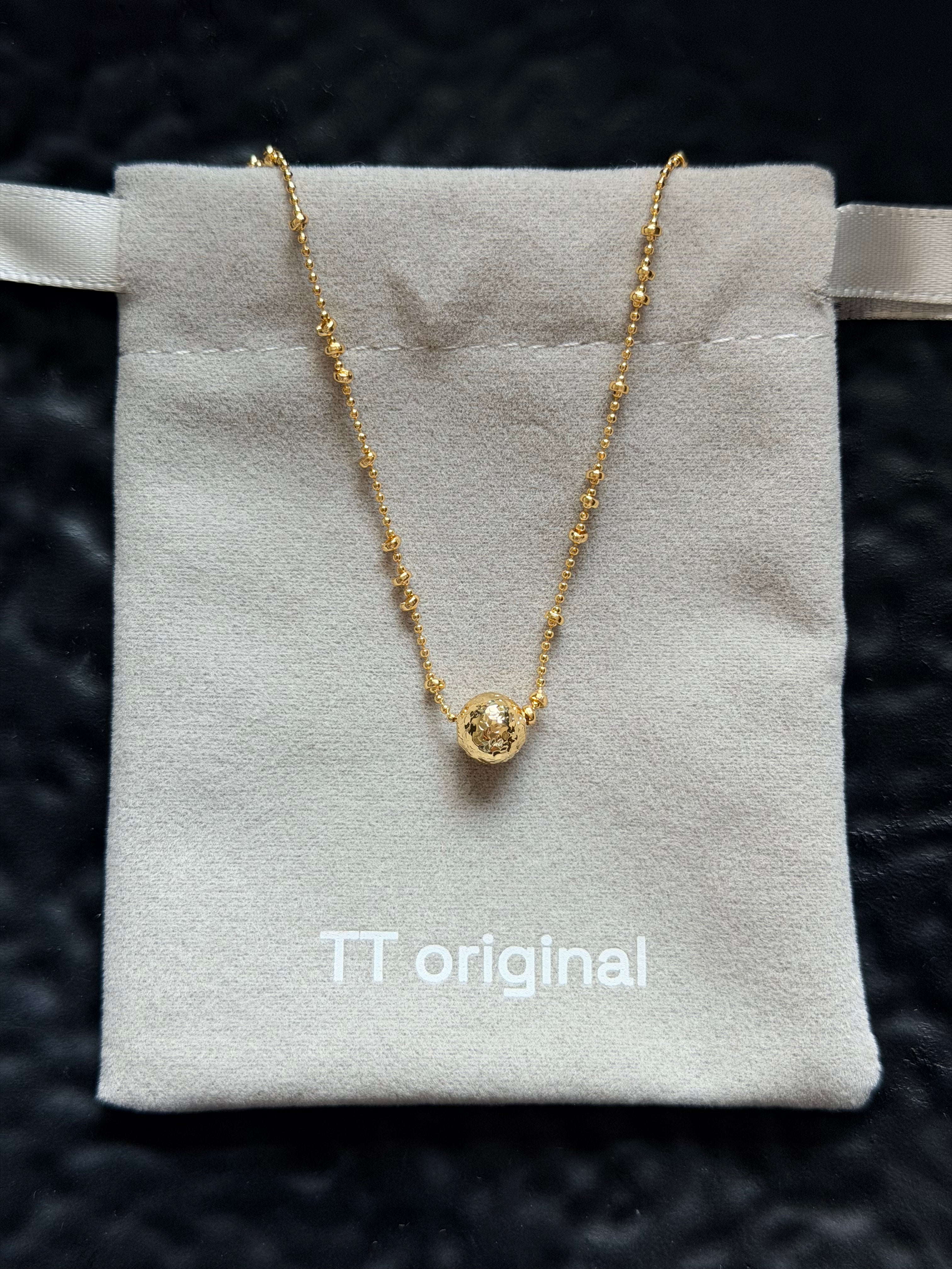 TT original-necklace-Versatile Ins style | Gold beaded pendant necklace | Collarbone necklace for students | Japanese-style niche design | A touch of understated luxury for everyday wear