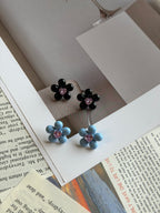 TT original-earring-Petal-shaped pink diamond stud earrings | Sweet, petite, and adorable | Girlish flower earrings | Affordable luxury stud earrings | Korean style, simple and elegant