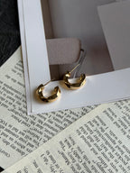 TT original-earring-Women's Simple Vintage Gold Earrings | Irregular Round Earrings | Elegant Everyday Jewelry