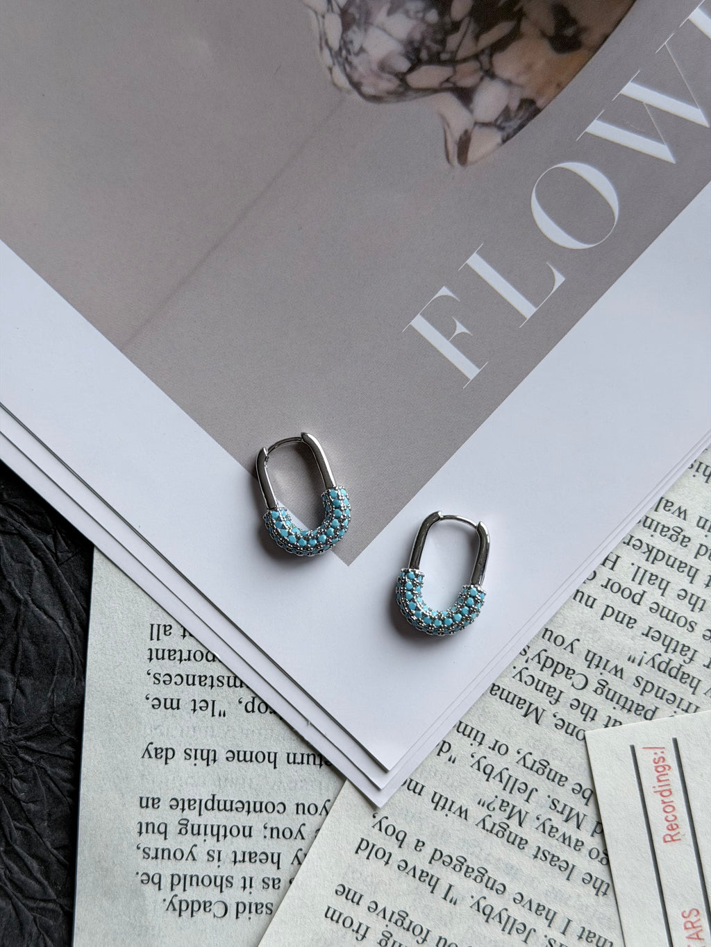 TT original-earring-Women's Turquoise Hoop Earrings | Stylish and Petite | Bohemian Style | Minimalist Jewelry