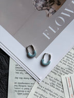 TT original-earring-Women's Turquoise Hoop Earrings | Stylish and Petite | Bohemian Style | Minimalist Jewelry