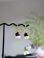 TT original-earring-Vintage Black Agate Earrings | Unique Natural Handmade Pearls | Elegant Bohemian Gemstone Earrings | Simple Yet Luxurious Vintage Gold Zircon Earrings