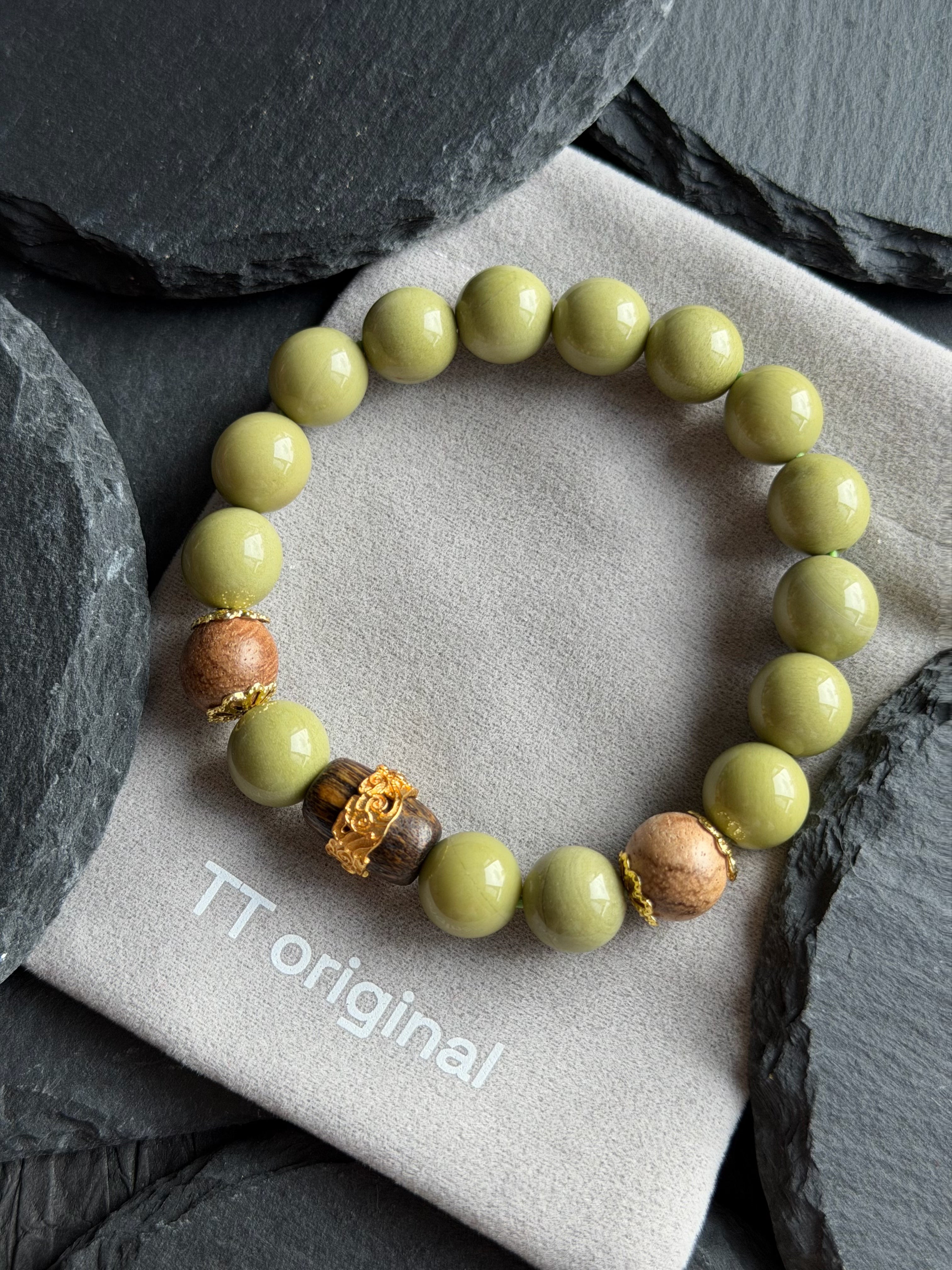 TT original-bracelet-10mm Natural Agarwood Bracelet | Simple Unisex Bracelet | Natural Stone Zen-Inspired Gift | Elastic Bracelet