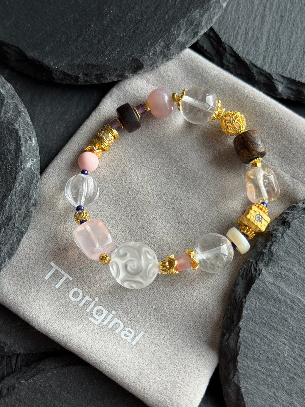 TT original-bracelet-Natural Crystal Multi-Gemstone Bracelet | Vintage Mixed-Style Crystal Bracelet | Luxury Handmade Crystal Bracelet | Multi-Element Mix and Match | High-End Handmade Beaded Bracelet