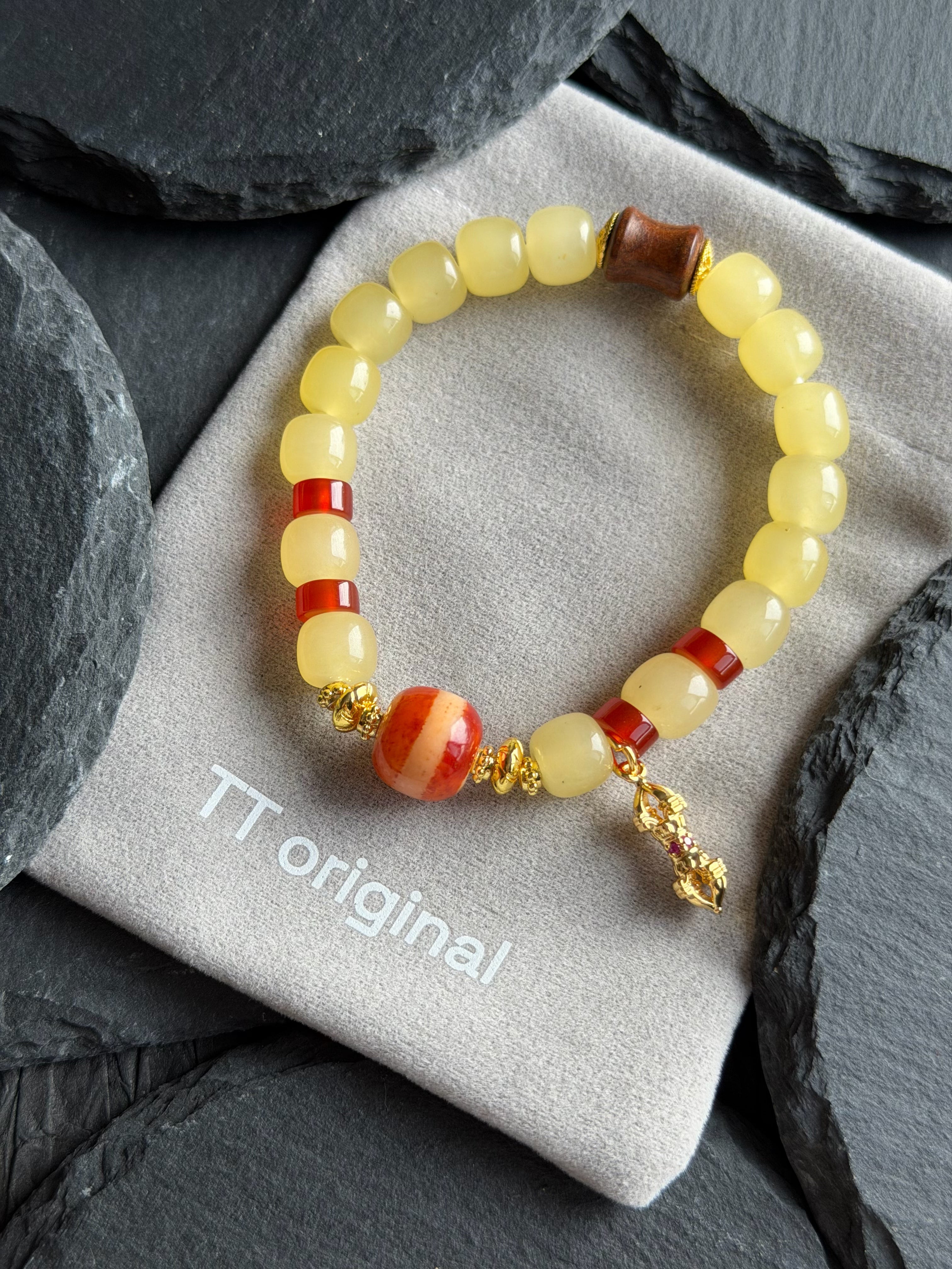 TT original-bracelet-Red agate ethnic-style beaded bracelet | Niche design beaded bracelet | Everyday vintage jewelry | Affordable luxury