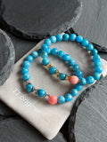 TT original-bracelet-Niche Design Blue Apatite Bracelet | Buckle-less Elastic Bracelet | Women's Sea Blue Bracelet | Symbolizing Inspiration | Fresh and Bright Everyday Bracelet