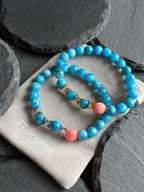 TT original-bracelet-Niche Design Blue Apatite Bracelet | Buckle-less Elastic Bracelet | Women's Sea Blue Bracelet | Symbolizing Inspiration | Fresh and Bright Everyday Bracelet
