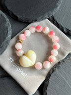 TT original-bracelet-Pink Natural Stone Bracelet | Heart Bracelet | Must-Have Pink Jewelry for Spring and Summer | Affordable and Unique Pink Bracelets