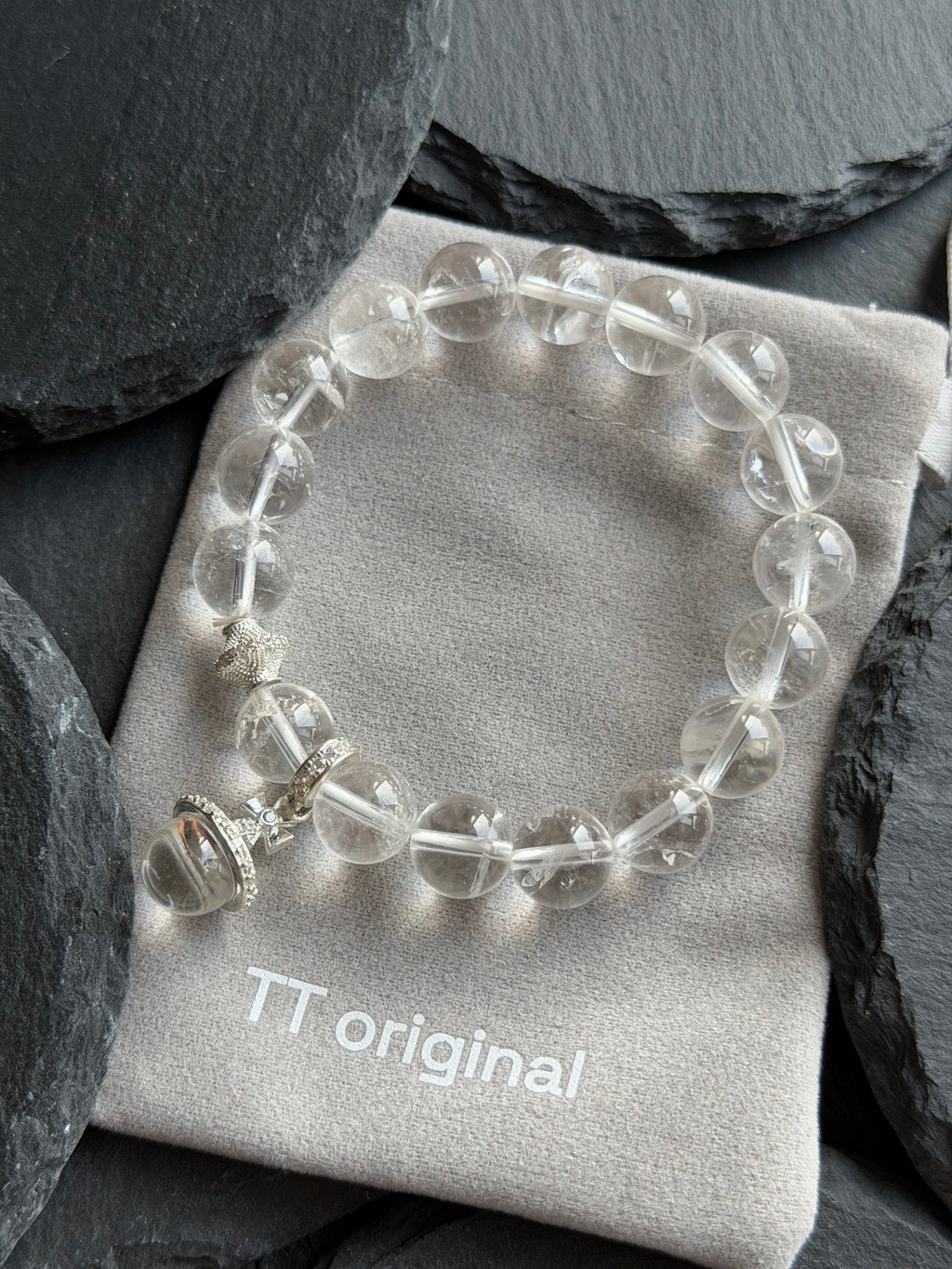 TT original-bracelet-Natural white crystal bracelet | Versatile for commuting | Minimalist cool-toned bracelet | Simple everyday bracelet | Elastic bracelet | Affordable luxury and versatile