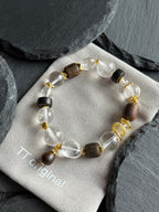 TT original-bracelet-Raw stone energy crystal bracelet | Unisex wood-style crystal bracelet | Zen-inspired natural elastic bracelet | Forest-themed artistic handmade crystal bracelet | Niche handmade