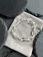 TT original-bracelet-White crystal bracelet | Elastic clasp design | Minimalist style | Energy symbol bracelet | Suitable for commuting and stacking.