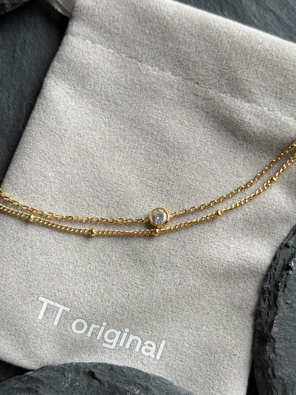 TT original-bracelet-Popular bubble bracelet | Simple and elegant double-layer gold bracelet | Stylish and exquisite stackable jewelry