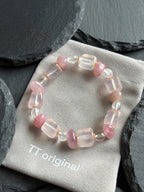 TT original-bracelet-Women's Pink Crystal Bracelet | Elastic Design Without Buckle | Unique Design | Versatile Spring/Summer Bracelet | Stackable for Commute