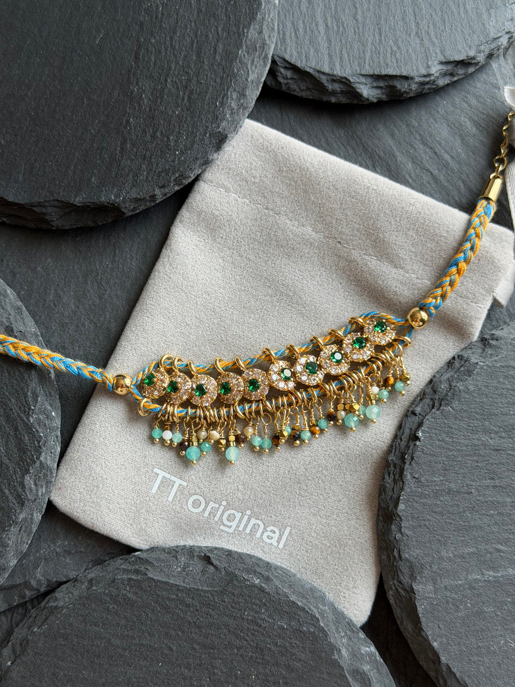 TT original-bracelet-Gold handmade braided rope tassel bracelet | Stackable vintage bracelet | Adjustable niche vintage gift