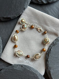 TT original-bracelet-Exquisite irregular pearl necklace and bracelet set | Delicate silver chain jewelry for everyday wear | Anniversary gift