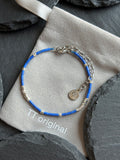 TT original-bracelet-Beach vacation style | Blue beaded accessories | Fresh summer blue bracelet | Artsy and minimalist blue bangle |