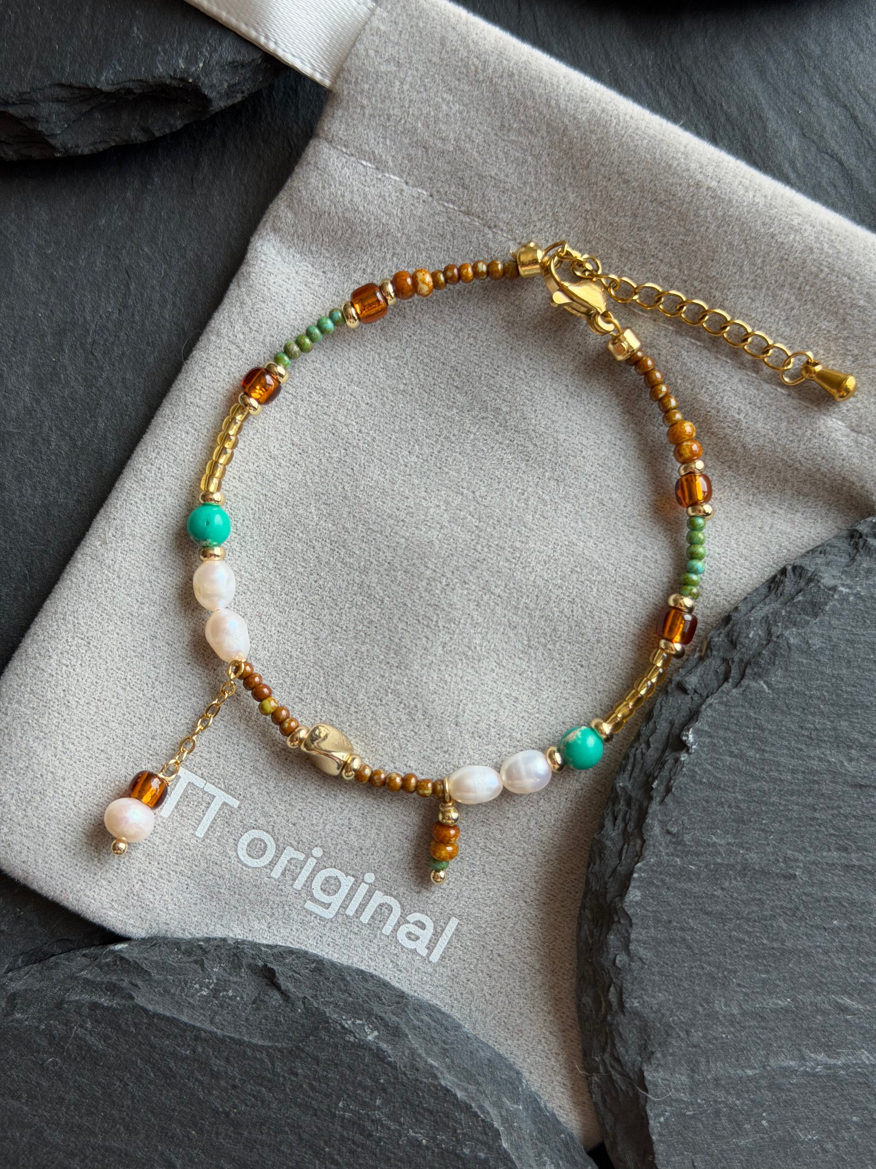 TT original-bracelet-Bohemian Style Freshwater Pearl Mixed Bracelet | Niche Design Beaded Bracelet + Perfect for Everyday Layering