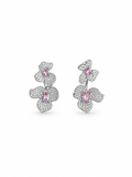 3D flower earrings with sparkling crystal petals