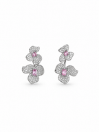 3D flower earrings with sparkling crystal petals