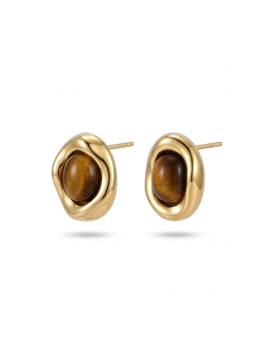 Handmade-Natural-Tiger-Eye-Stud-Earrings