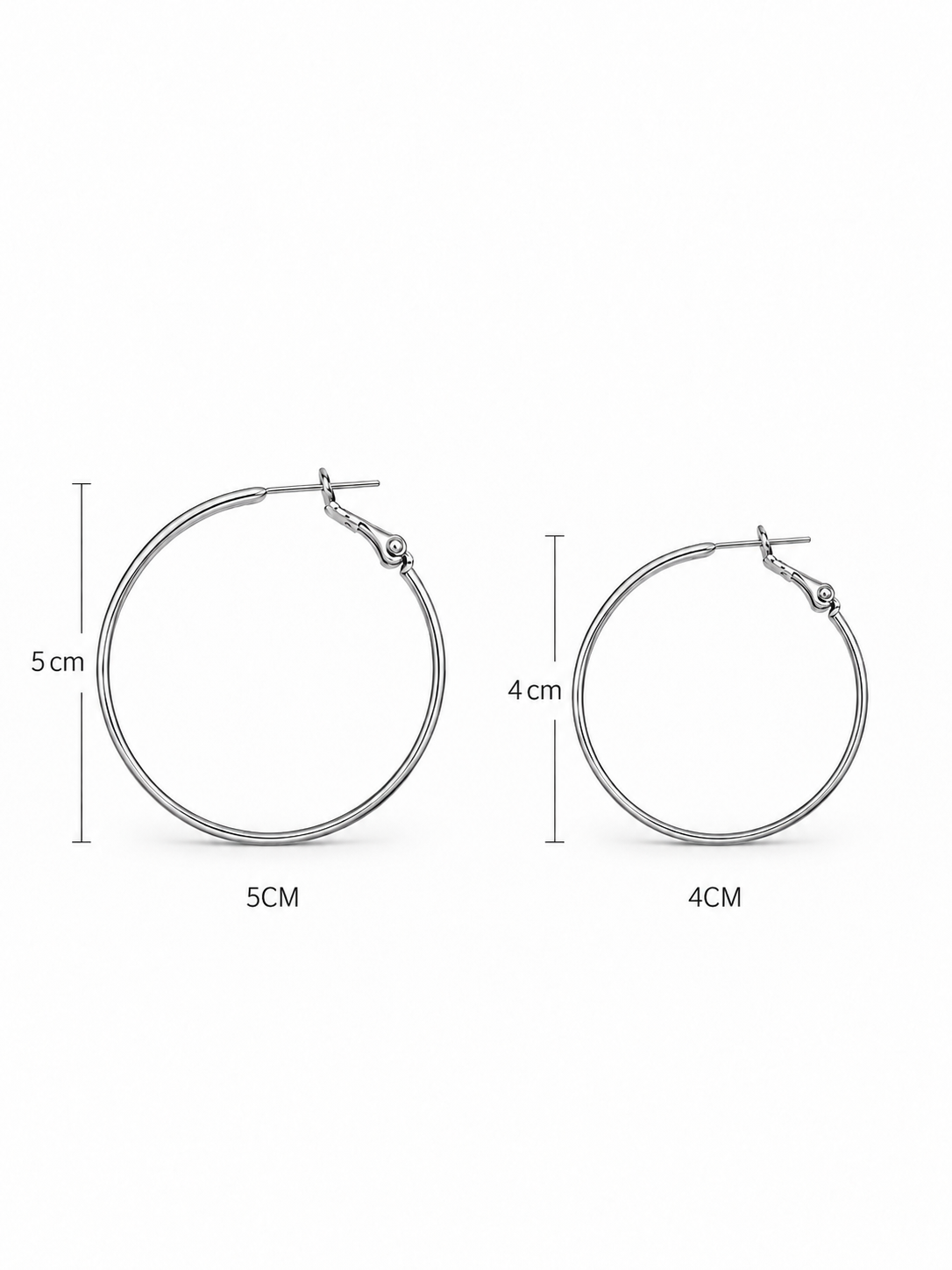 Silver Hoop Earring Size Comparison