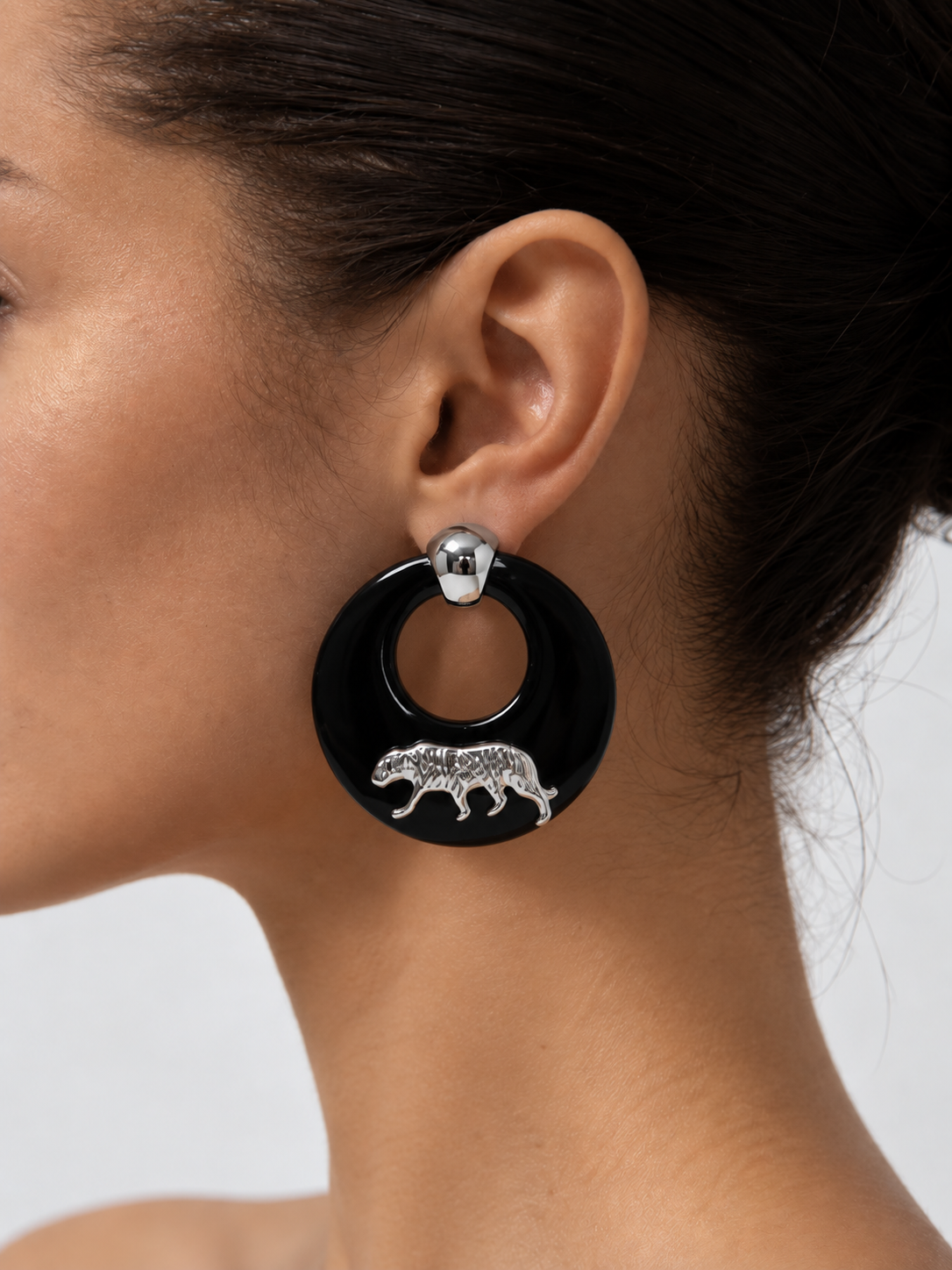 woman wearing Vintage Inspired Earrings